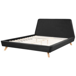 Beliani Bed Velvet Vienne 180 X 200 Cm (Eu Super King) Black - thumbnail 6