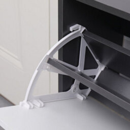 Avc Designs 2 Drawer Shoe Storage Cabinet Wooden Freestanding Footwear Rack Unit For Hallway Or Entryway (Grey & White) - thumbnail 8