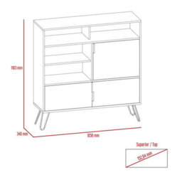 Core Products Nevada Smoked Oak High Sideboard With Multi Compartments, H110.3Cm X W105.8Cm X D34.0Cm - thumbnail 6