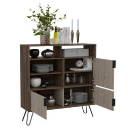 Core Products Nevada Smoked Oak High Sideboard With Multi Compartments, H110.3Cm X W105.8Cm X D34.0Cm - thumbnail 5