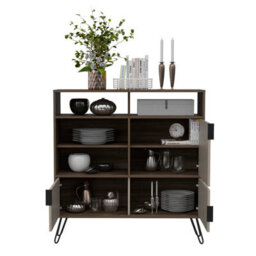 Core Products Nevada Smoked Oak High Sideboard With Multi Compartments, H110.3Cm X W105.8Cm X D34.0Cm - thumbnail 4