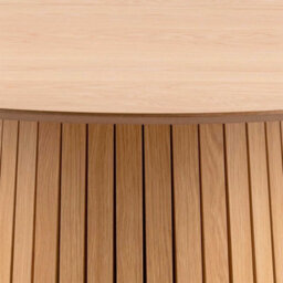 Wyld Haus Twillbury Round Dining Table, Matt Oak-Look Top With Slatted Conic Base, 120Cm - thumbnail 5