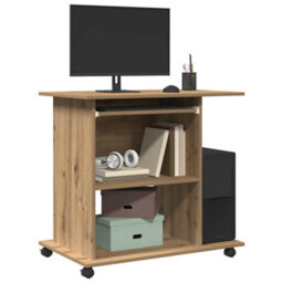 Berkfield Computer Desk Artisan Oak 80X50X75 Cm Engineered Wood - thumbnail 1