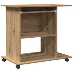Berkfield Computer Desk Artisan Oak 80X50X75 Cm Engineered Wood - thumbnail 2