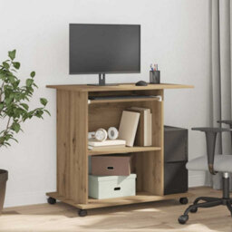 Berkfield Computer Desk Artisan Oak 80X50X75 Cm Engineered Wood - thumbnail 3