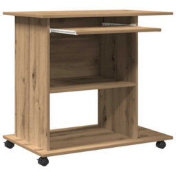 Berkfield Computer Desk Artisan Oak 80X50X75 Cm Engineered Wood - thumbnail 7