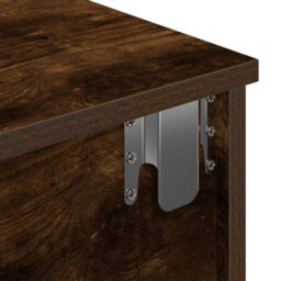 Berkfield Durable Wall Shelf With Drawers Smoked Oak 80X31X17 Cm Engineered Wood - thumbnail 9