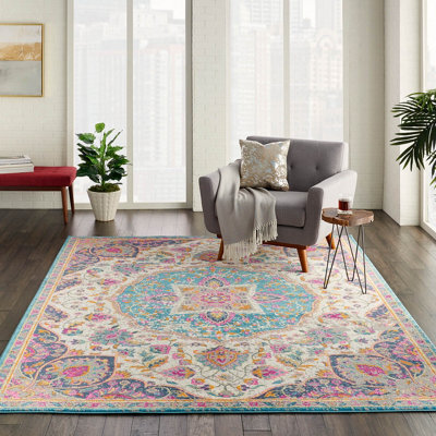 Ivory Multi Floral Persian Traditional Luxurious Rug For Living Room Bedroom And Dining Room-160Cm X 221Cm