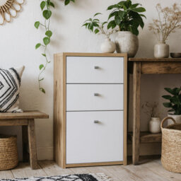 Wyld Haus Willowmere Chest, White And Natural Artisan Oak, 2 Drawers + Cupboard, Compact - thumbnail 3