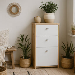 Wyld Haus Willowmere Chest, White And Natural Artisan Oak, 2 Drawers + Cupboard, Compact - thumbnail 2
