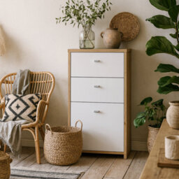 Wyld Haus Willowmere Chest, White And Natural Artisan Oak, 2 Drawers + Cupboard, Compact - thumbnail 4