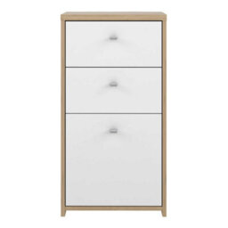 Wyld Haus Willowmere Chest, White And Natural Artisan Oak, 2 Drawers + Cupboard, Compact - thumbnail 6