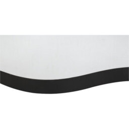 Deenz Rectangle Chic Curved Edge Design Wall Hanging Mirror Mdf Black Toned Large Metal Frame Home Décor Clear Display 120X58X3 Cm - thumbnail 4