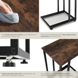 Tectake Bedside Table Eton - Industrial Style, 48 X 35 X 66 Cm - Industrial Wood Dark, Rustic - thumbnail 4