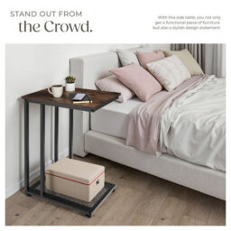 Tectake Bedside Table Eton - Industrial Style, 48 X 35 X 66 Cm - Industrial Wood Dark, Rustic - thumbnail 5