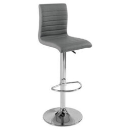 Furniture in Fashion Ilko White High Gloss Bar Table With 4 Ripple Grey Stools - thumbnail 3