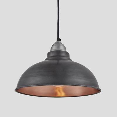 Industville Old Factory Pendant, 12 Inch, Pewter & Copper, Light Pewter Holder - image 1