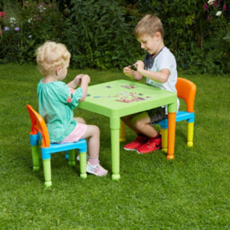 Liberty House Toys Kid's Multicoloured Plastic Table And 2 Chair Set - thumbnail 2