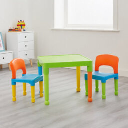 Liberty House Toys Kid's Multicoloured Plastic Table And 2 Chair Set - thumbnail 3