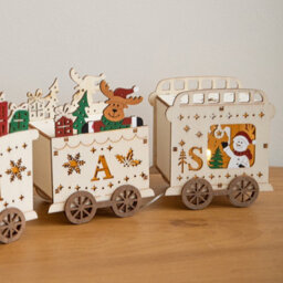 Samuel Alexander 38Cm Battery Powered Santa's Express Wooden Christmas Light Up Decoration - thumbnail 5