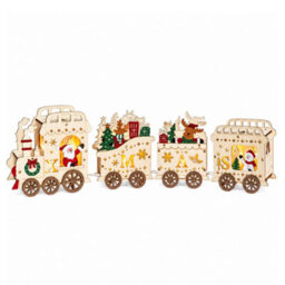 Samuel Alexander 38Cm Battery Powered Santa's Express Wooden Christmas Light Up Decoration - thumbnail 9