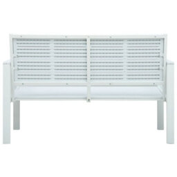 Berkfield Garden Bench 120 Cm Hdpe White Wood Look - thumbnail 4