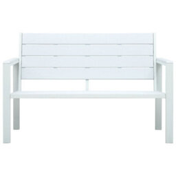 Berkfield Garden Bench 120 Cm Hdpe White Wood Look - thumbnail 2