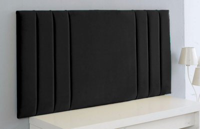 "Adore Designs Rio Plush Velvet 6Ft Super King 20"" Headboard - Black"
