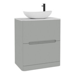Royal Bathrooms Venice 700mm Dove Grey Freestanding Bathroom Countertop Vanity Unit 2 Drawer With Cesar Basin - thumbnail 7