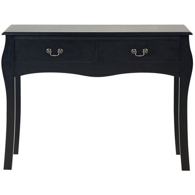 Beliani Black Vintage Console Table With Two Drawers, 100 X 35 Cm - Manufactured Wood Hallway Table - image 1