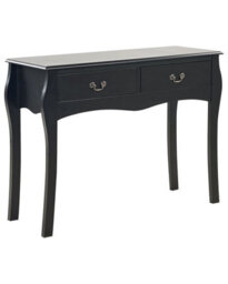 Beliani Black Vintage Console Table With Two Drawers, 100 X 35 Cm - Manufactured Wood Hallway Table - thumbnail 3