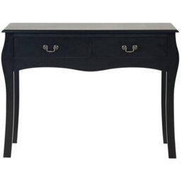 Beliani Black Vintage Console Table With Two Drawers, 100 X 35 Cm - Manufactured Wood Hallway Table - thumbnail 1