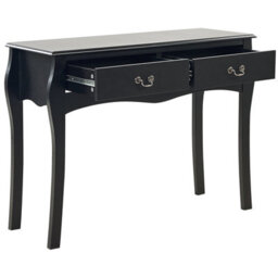 Beliani Black Vintage Console Table With Two Drawers, 100 X 35 Cm - Manufactured Wood Hallway Table - thumbnail 5