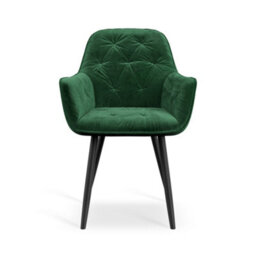 More4Homes Set Of 2 Anika Modern Velvet Dining Chair Padded Seat Metal Legs Kitchen (Green) - thumbnail 3