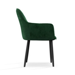More4Homes Set Of 2 Anika Modern Velvet Dining Chair Padded Seat Metal Legs Kitchen (Green) - thumbnail 4