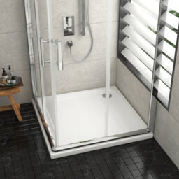 Royal Bathrooms 800 X 800mm Square Stone Shower Enclosure Tray Gloss White 30mm Slimline - thumbnail 3