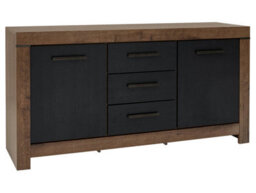 Arte Balin 160 Cm 2 Door 3 Drawer Sideboard Oak Monastery Oak Black - thumbnail 2