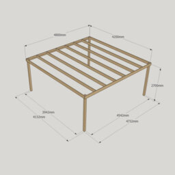 Rutland County Garden Furniture Box Pergola - Wood - L420 X W480 X H270 Cm - Rustic Brown - thumbnail 4