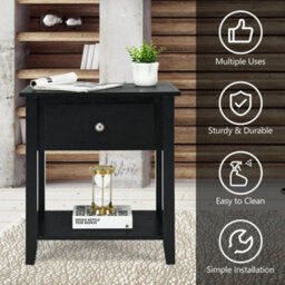 Bedroom Nightstand Accent Table Narrow Side End Table - thumbnail 4