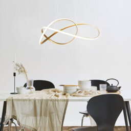 Wyld And Coco Knot-Shaped Gold Aluminium Pendant Lamp With Integrated Led, 75Cm Diameter, 120Cm Drop - thumbnail 2