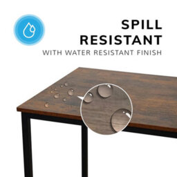 House Of Home Computer Desk Rustic Brown With Black Coated Metal Frame - Versatile Coffee Table, Gaming Desk - thumbnail 5