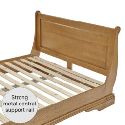 The Furniture Market French Louis Solid Oak 5Ft King Size Sleigh Bed - thumbnail 8