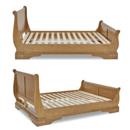 The Furniture Market French Louis Solid Oak 5Ft King Size Sleigh Bed - thumbnail 6