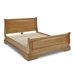 The Furniture Market French Louis Solid Oak 5Ft King Size Sleigh Bed - thumbnail 5