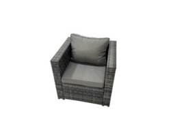 Fimous Outdoor Rattan Rectangular Coffee Table Corner Sofa Sets Garden Furniture Set With 2 Chairs 2 Big Stools Dark Grey Mixed - thumbnail 7