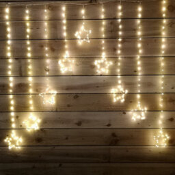 Samuel Alexander 1.2M X 1.2M Light Up Star Pin Wire Christmas Curtain Lights With 303 Warm White Leds - thumbnail 1