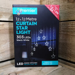 Samuel Alexander 1.2M X 1.2M Light Up Star Pin Wire Christmas Curtain Lights With 303 Warm White Leds - thumbnail 5