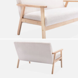 Sweeek - 2-Seater Scandi-Style Loveseat Sofa In Boucle Fabric Isak Boucle Off-White Boucle 114X69.5X73 Cm - thumbnail 5