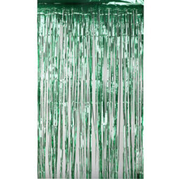 Neel Blue Green Metallic Tinsel Curtain Foil Fringe Backdrop Steamers - 1M X 3M - thumbnail 1
