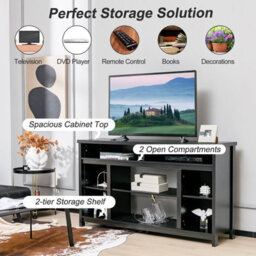 Gainoom 147Cm Tv Stand For Tvs Up To 65 Inch Media Console Table W/ Adjustable Shelf - thumbnail 7